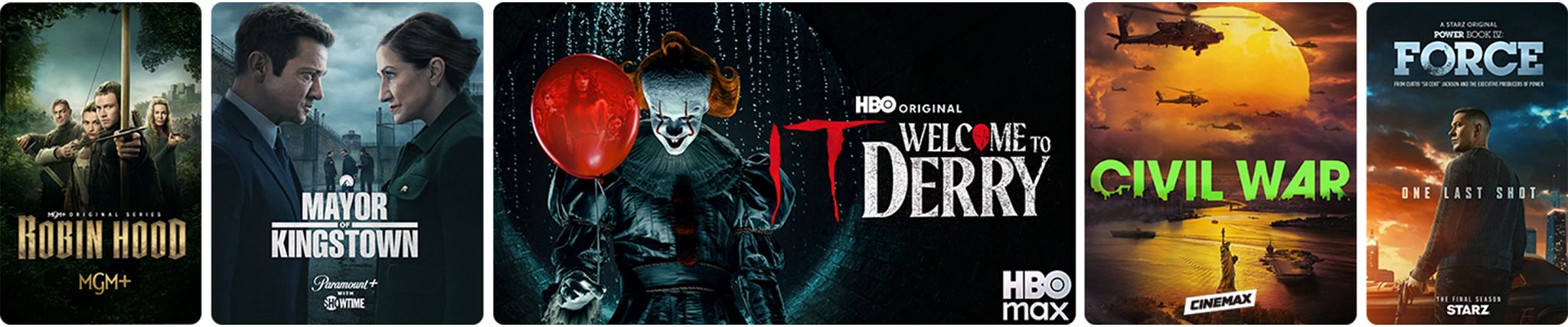 Premium Channel Offer including MGM Plus, Paramount Plus with SHOWTIME, HBO Max, Cinemax and STARZ